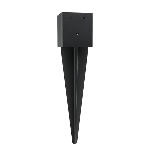 Fence Post Anchor Ground Spike, Metal Post Stake with Black Powder-Coated, for Deck, Fence, Porch, Railing, Mailbox.