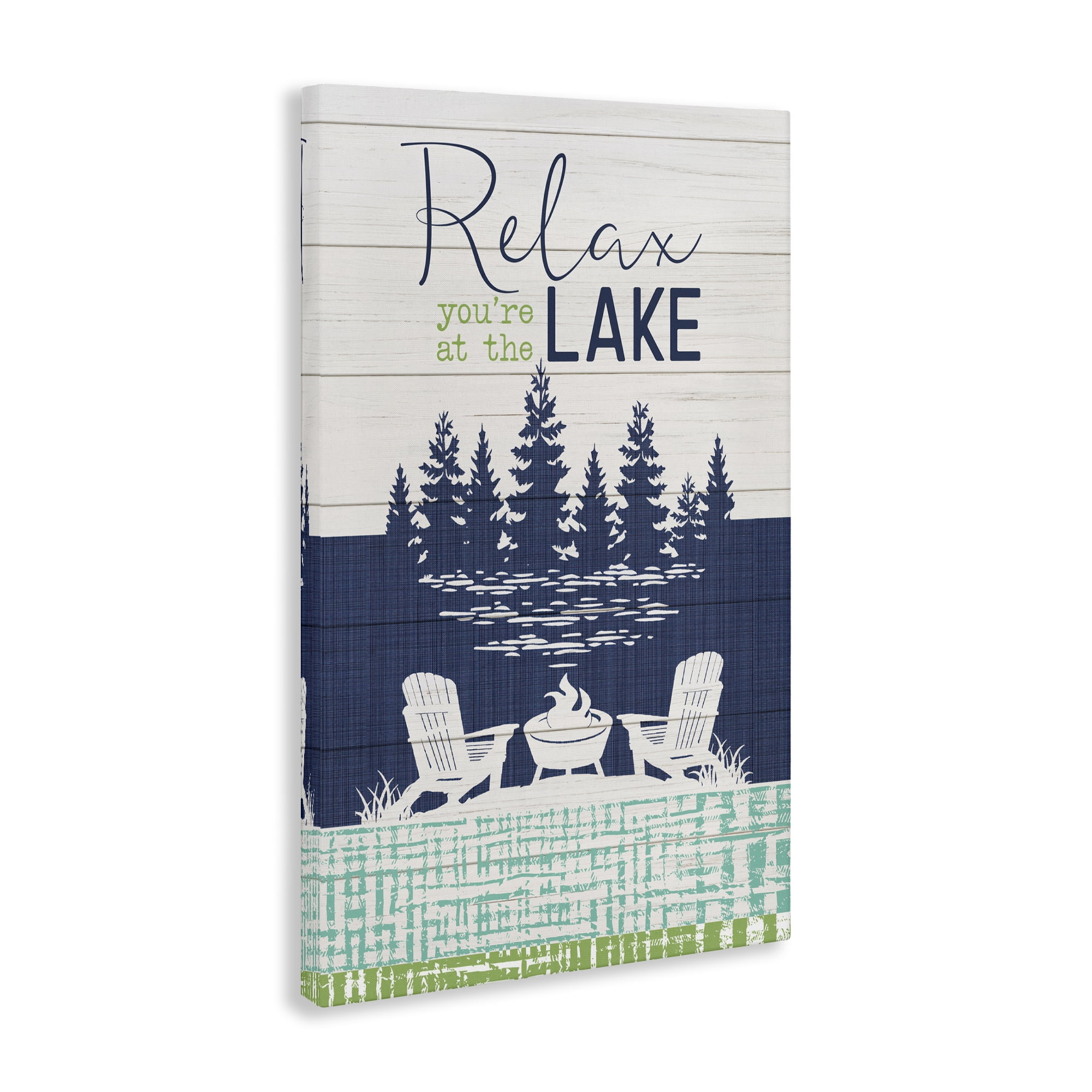 Stupell Industries Relax at Lake Rustic View Nautical & Beach Painting Wrapped Canvas Art Print Wall Art, 16 x 24