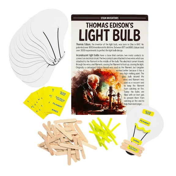 STEM Inventors Light Bulb Activity Learning Challenge Craft Kit - Makes 12