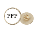 thumbnail image 1 of Fureur d'Art Déco Mode Ronde Métal Broche d'Or Clip, 1 of 3