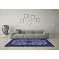 thumbnail image 3 of Ahgly Company Machine Washable Indoor Square Persian Blue Traditional Area Rugs, 5' Square, 3 of 4