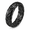 Black, variant on Unisex Wheat Ring in Stainless Steel, 6mm Band with Overlapping Grain Relief, US Sizes 7-11, Botanical Style for Knitwear and Gifts for Nature Enthusiasts