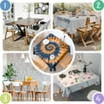 thumbnail image 4 of Orange Blue Tie Dye Mandala Pattern Square Tablecloth,Waterproof Square Table Cover,Wipeable Spillproof Washable Table Cover for Home Kitchen Party Decor 52"x52"(132x132cm), 4 of 6