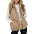 thumbnail image 2 of Pincandy Womens Reversible Quilted Sherpa Fleece Vest Lightweight Sports Vest Coat, 2 of 7