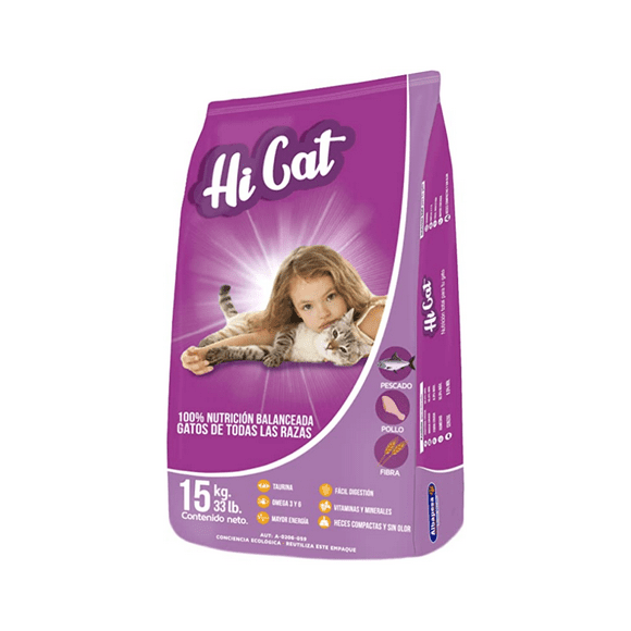 Alimento Para Gato Hi Cat Original Adulto de 15 Kg