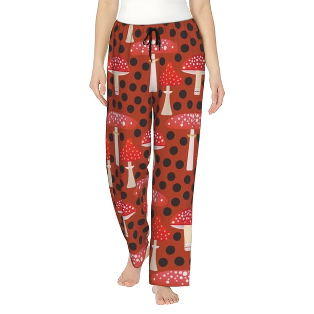 Balery Forest Mushrooms Pantalones de pijama para mujer, pijamas ultraligeros, pantalones de estar por casa-3X-Large