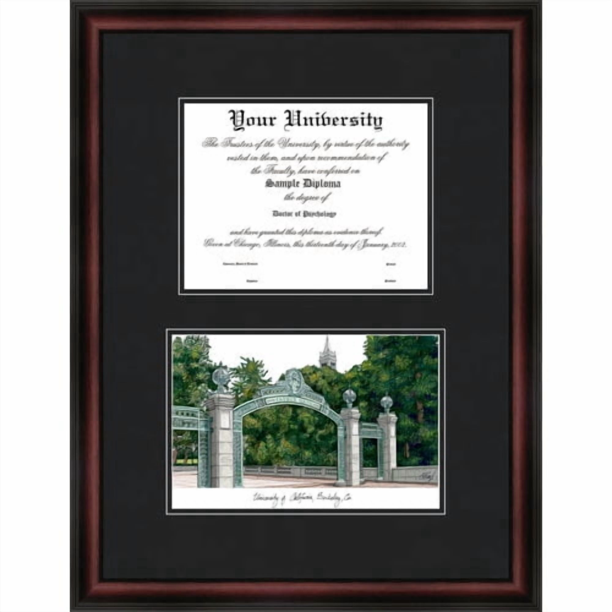 Campus Images KS998D-1185 8.5 x 11 in. Kansas State University Diplomate Diploma Satin Mahogany Frame