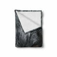 thumbnail image 2 of Eye Soft Flannel Fleece Throw Blanket, Dangerous Mammal Eyes of Wild Wolf Aggressive Predator Carnivore Image Print, Cozy Plush for Indoor and Outdoor Use, 50" x 60", Black White Yellow, by Ambesonne, 2 of 6
