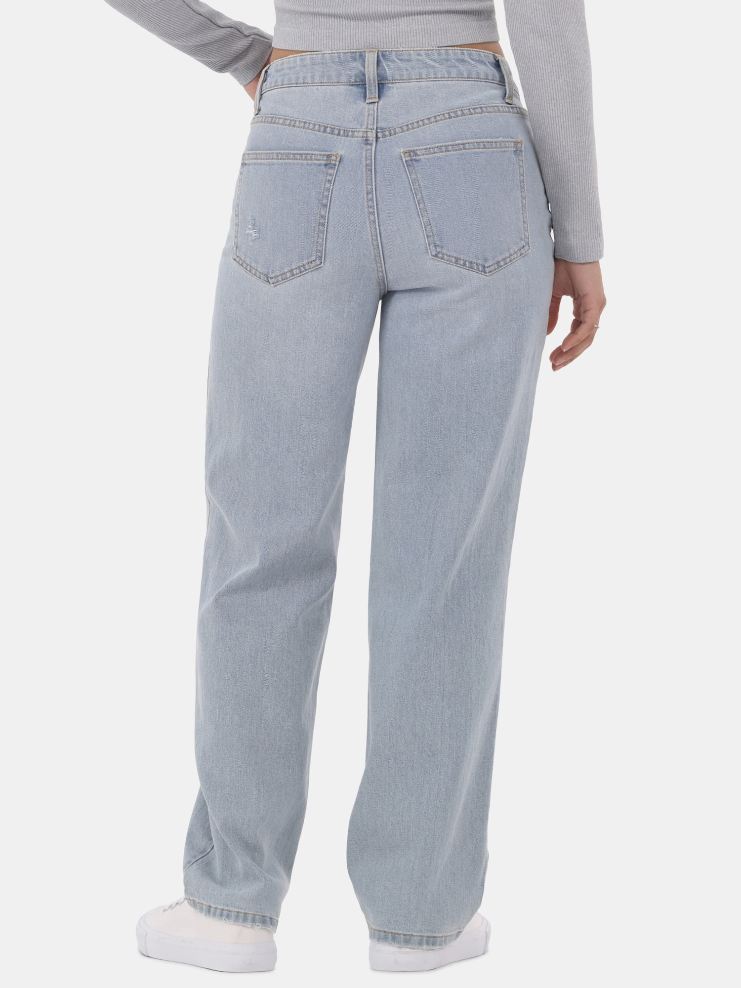 No Boundaries Women's High-Rise Straight Leg Jeans, 30” and 32" Inseam, Sizes 00-24W
