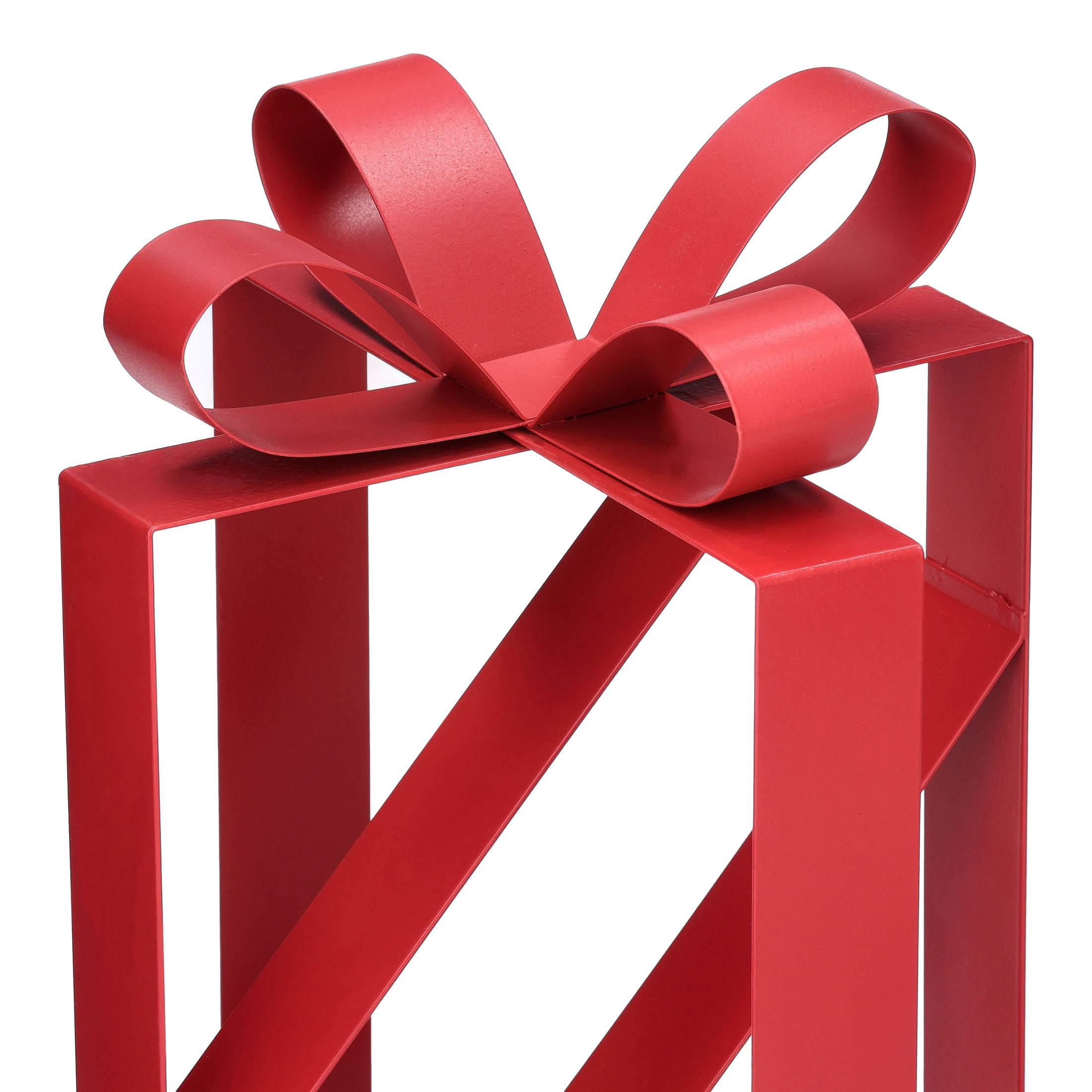 Metal Gift Box Christmas Decoration, Red, 10.5", by Holiday Time