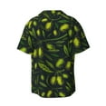 thumbnail image 2 of Gaeub Green Branch Olive Men's Lapel Short Sleeve Shirt, Relaxed Fit Shirt, Soft and Breathable for Outdoors Party Travel - 3X-Large, 2 of 7