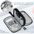 thumbnail image 2 of YXRIJDJ Black Travel Cable Organizer Bag Electronic Organizer Pouch Bag Electronic for Cable, Cord, Charger Accessories Double Layers Portable Carry Case, 2 of 6