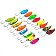 thumbnail image 3 of Mosiee Upgrade Your Fishing Game 16Pcs Metal Spoon Spinner Lures Pike Crochet Kit Realistic Design Durable Material, 3 of 9