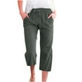 thumbnail image 1 of Women High Waisted Wide Leg Pants Drawstring Elastic Trousers Comfy Straight Leg Long Pants With Pockets, 1 of 5