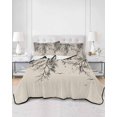 thumbnail image 2 of Quilts Twin-XL Size Bedding Set, Beige Black Branches Lightweight Quilted Comforter, Botanical Dead Tree Birds Soft Reversible Bedspread Coverlet with Pillow Covers for All Season, 68" x 98", 2 of 7