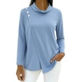 thumbnail image 2 of Womens Clothes Summer Kelon Womens Blouses Long Sleeve Cowl Neck Dressy Casual Summer Vacation Fashion Clothing 2026 Summer Business Work Basic Tees, 3XL, 2 of 5