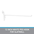 thumbnail image 3 of 12 Inch White Peg Hook Slatwall Hooks - Pack of 50 - Sleek and Sturdy Slat Wall Hanging Hooks for Retail and Boutique Displays - Durable Slat Wall Hooks - Ideal for Organizing and Showcasing Products, 3 of 7
