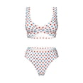 thumbnail image 4 of Daiia Red Blue Polka Dots Women's Bikini Set Two Piece Swimsuit High Waisted Bikini Adjustable Straps Bikini Perfect for Beach, Pool, and Summer Vacation-, 4 of 9