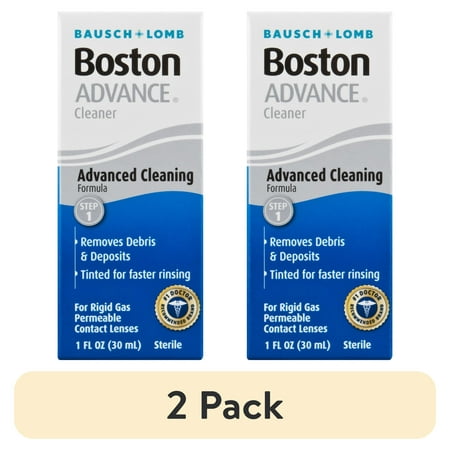 (2 pack) Boston ADVANCE Cleaner Eye Contact Lens Saline Solution for Rigid Gas Permeable Lenses, 1 fl oz