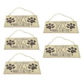 thumbnail image 3 of KONTONTY Beware of Dog Sign Khaki Wood Rectangle for Door Decorations Interior 5pcs, 3 of 5