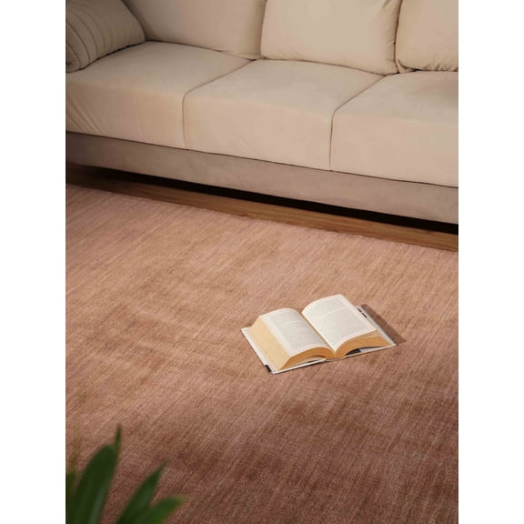 Rugsotic Carpets Hand Knotted Wool Area Rug 3'x5' Light Brown Solid Rectangle Indoor Rug for Living Room, Bedroom Antimicrobial L00111