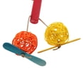 thumbnail image 5 of Bird Toy Colorful Wood and Hanging Rattan Ball for Small Medium Large Birds. Chewing Parrot Cage Bird Toys for Cockatoo African Grey Cockatiel and other Birds, 5 of 10