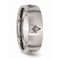 thumbnail image 4 of Titanium Brushed Masonic Laser Design 8mm Band (Size 10.5) Made In China tb26m-10.5, 4 of 4