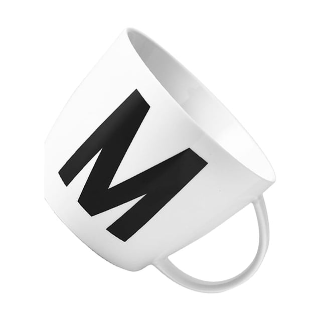 Ounissouiy Tazas con letras grandes, cerámica duradera, resistente a altas temperaturas, multifuncional, elegante taza de desayuno Cocina y Comedor blanco m