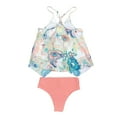 thumbnail image 4 of Wycnly Two-Piece Swimsuits for Women Summer Irregular Hem Juniors Swimsuits Bathing Suits Sleeveless V-Neck Tie-Dye Print Swimwears Pink S, 4 of 4