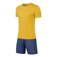 thumbnail image 5 of PNTUTB Men's Sports Set Solid-Color Casual Loose Short-Sleeve Crew-Neck Top and Drawstring Shorts Set Two-Piece Set for Running and Fitness Training, 5 of 7