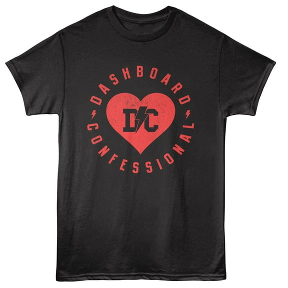 Dashboard Confessional Heart Logo Men's T Shirt (Black, AdultS)