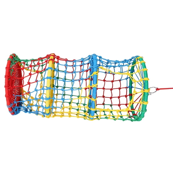 golytefs Kids Safety Rope Ladder Net Polyester Rope Ladder Load Safety Protection 31.5x31.5x78.74in Climbing Safety Net for Treehouse Backyard Monkey Bars (3 Tiers)
