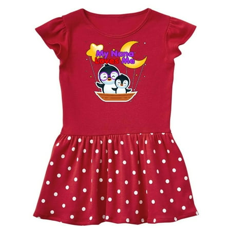 

Inktastic My Nana Loves Me Penguin Gift Baby Girl Dress