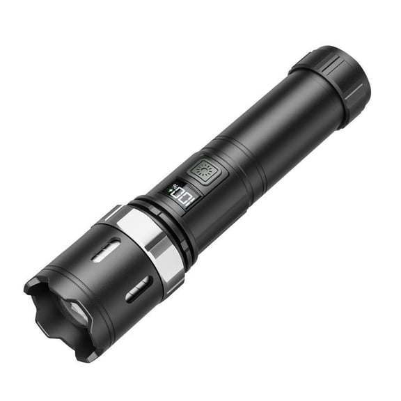 DAYBETTER Rechargeable LED Handheld Flashlight - High Lumens, Zoomable, LCD Battery Level Display Camping Lights with 4 Light Modes (High/Medium/Low/Flash) , Ideal for Emergency, Hiking