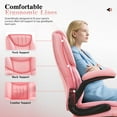 thumbnail image 5 of JONPONY Big and Tall Office Chair Wide Seat Ergonomic Computer Desk Chair High Back Executive Leather Chair Adjustable Task Chair Lumbar Back Support 9 Hours Heavy Duty Design,Pink, 5 of 14