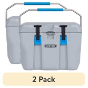 (2 pack) Lifetime 28 qt Bear-Resistant Camping Cooler, Premium High Performance, Ice Retention, Hard Cooler, 20 Can Capacity, Light Gray (90911)