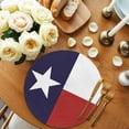 thumbnail image 2 of Blue Red White Texas Flag with Star,Round Placemats Set of 2 for Dinning Tables,Heat-proof Braided Table Mats 13 Inch,Minimalistic Geometric Stripe Washable Place Mat for Kitchen Restaurant Party, 2 of 9