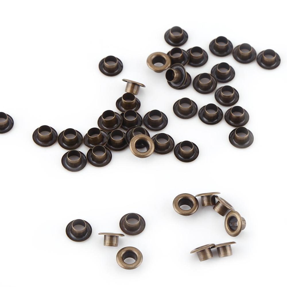 Mgaxyff 100pcs Brass Eyelets, Metal Eyelets Small Grommets with Washers