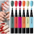 thumbnail image 3 of VAIFTILNO Nail Polish Pen Set 6 Colors, Water Based Nail Art Polish, Dry Nail Art Pens Air Dry Nail Paint No Lamp Needed, Control Brush Tip for Women (F), 3 of 7