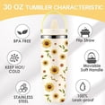 thumbnail image 2 of Ochapa Sunflower 30oz Tumbler Stainless Steel With Handle Flip Straw, Leakproof Travel Mug iced Coffee Cup, Birthday Mothers Day Christmas Gifts For Women Friends Girls Flower Lovers, 2 of 7