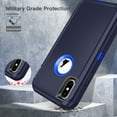 thumbnail image 4 of I-HONVA Compatible with iPhone X/iPhone Xs Case,3-Layer Military Grade Drop Protection Anti-Slip Bumper Rugged Shockproof Dustproof Protection Phone Case,Navy Blue, 4 of 7