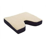 Essential Medical Supply Fleece Covered Coccyx Foam Seating Cushion 16" x 16" x 3" for Wheelchairs, Home or Office Use