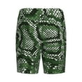 thumbnail image 5 of Naloa Green Snakeskin Men's Short Pajama Pants, Lounge Comfort Shorts with Elasticized Waistband and Side Pockets - Large, 5 of 9
