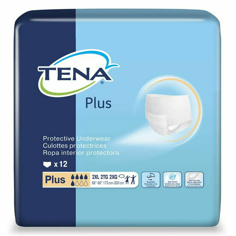 TENA ProSkin Plus, Breathable Underwear, Incontinence, Disposable, 2XL, 48  Ct 