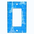 thumbnail image 5 of Metal Light Switch Plate Cover Romantic Paris Eiffel Tower Blue Letter PRS004, 5 of 13