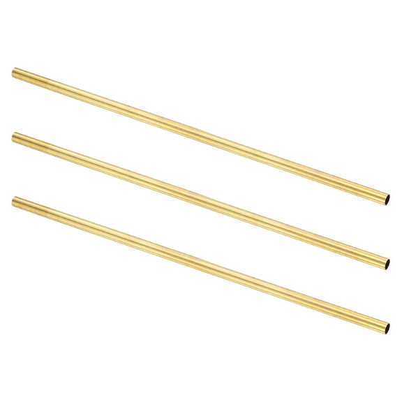 3Pcs Brass Round Tube, 8mm OD 0.5mm Wall Thickness 300mm Length Seamless Tubing