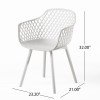 thumbnail image 6 of Tate Outdoor Modern Dining Chair , Set of 4, White, 6 of 7