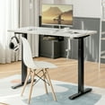 thumbnail image 3 of Gymax Hand Crank Sit to Stand Desk Frame Height Adjustable Standing Base Black, 3 of 10