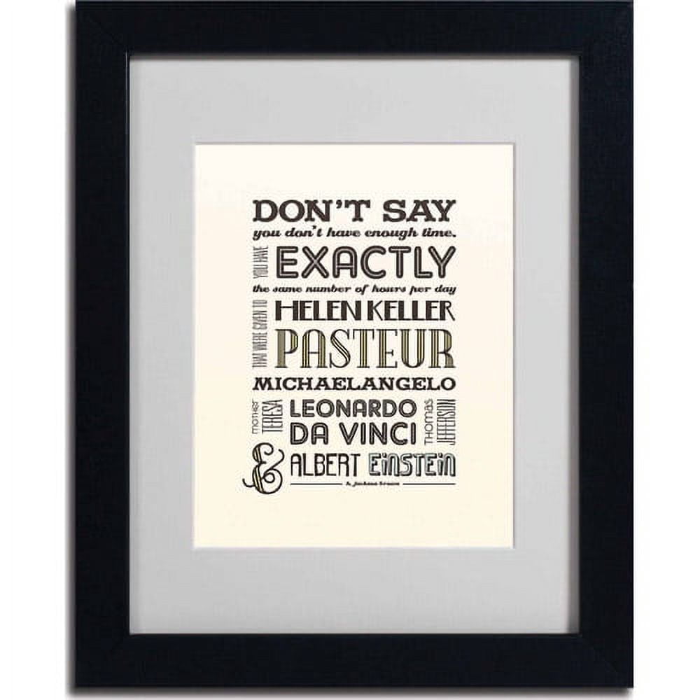 Trademark Fine Art "Enough Time II" Matted Framed Art by Megan Romo, Black Frame