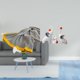thumbnail image 2 of Conjunto de manta a rayas y esculturas familiares de elefantes para dormitorio, sala de estar, sofá, cama, silla, decoración del hogar, calidez y toqu, 2 of 8